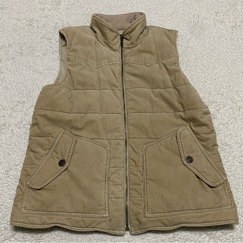 Lauren Jeans Company Ralph Lauren Tan Corduroy Puffer Vest Size L